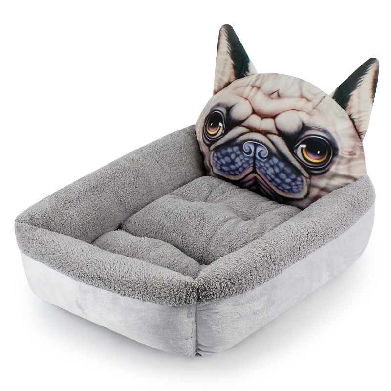 KFX-0824253 Cozy Plush Cat and Dog Kennel Mat in Various Animal Designs