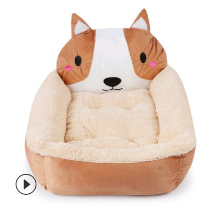KFX-0824253 Cozy Plush Cat and Dog Kennel Mat in Various Animal Designs