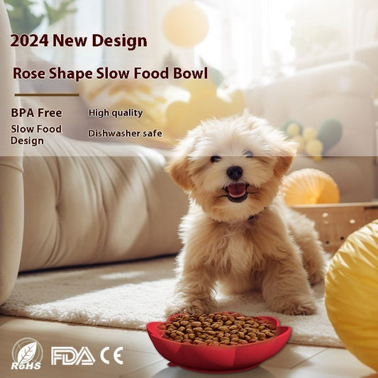 KFX-0826173 Non-Slip Silicone Slow Feed Dog Food Bowl - Easy to Clean, Multiple Colors Available