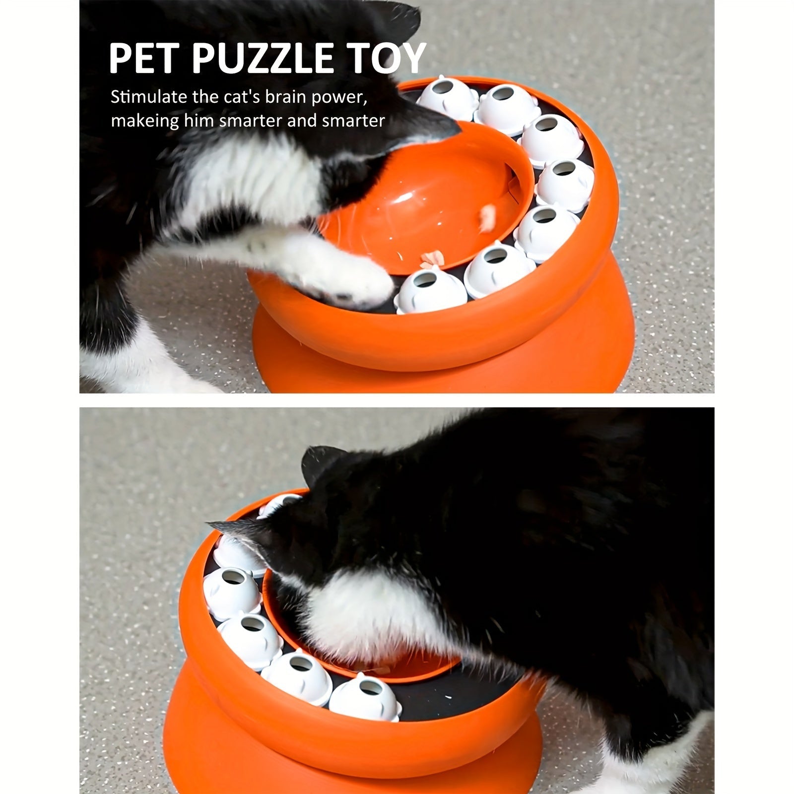 KFX-0827453 Interactive Cat Puzzle Toy - Educational Dry Food Feeder and Snack Dispenser, 210mm x 210mm x 121mm, 345g