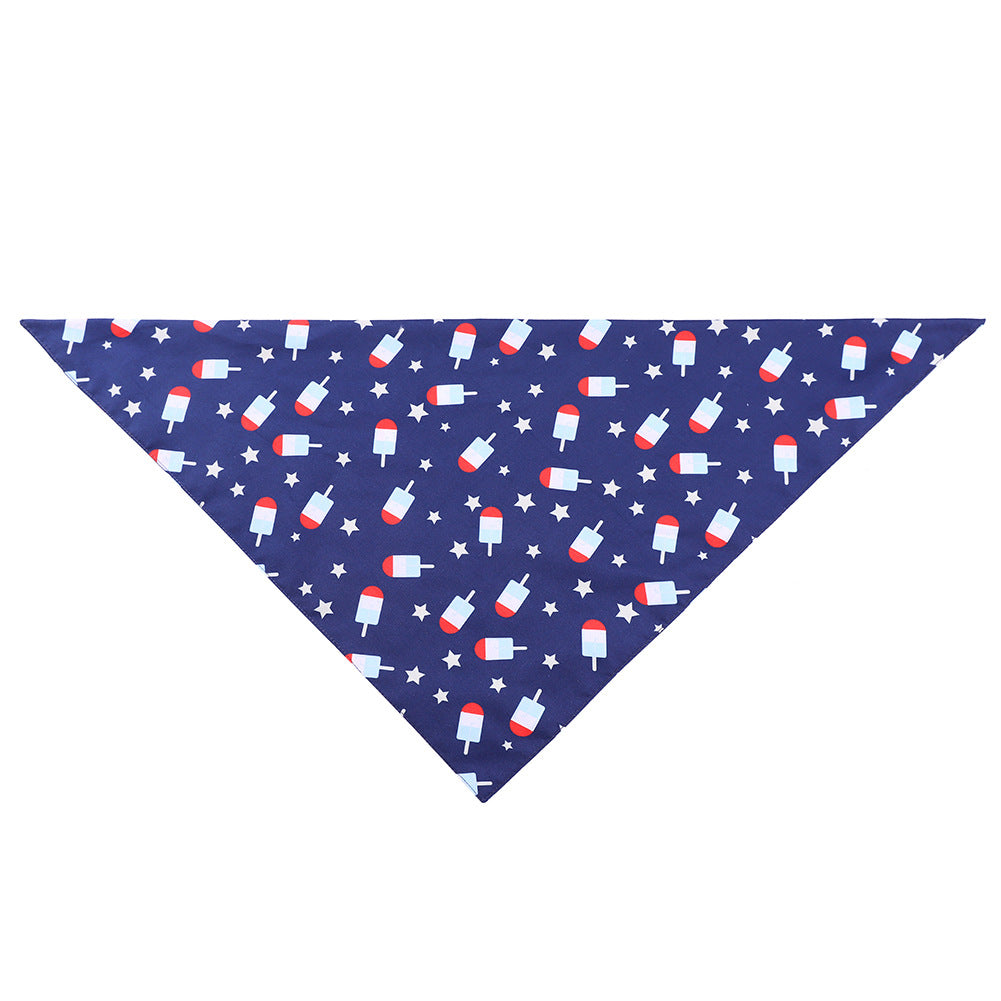 KFX-0827581 American Flag Pet Drool Scarf - Graffiti Design, Soft Polyester for All Seasons
