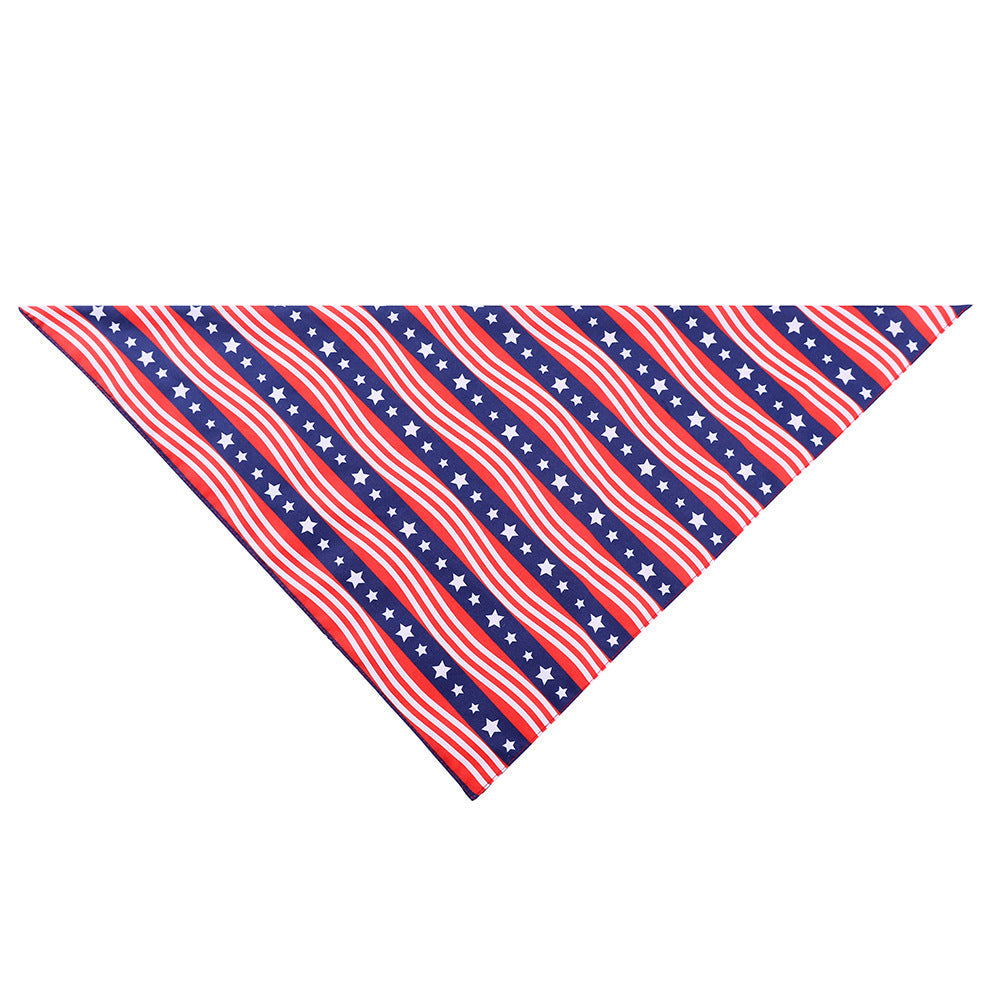 KFX-0827581 American Flag Pet Drool Scarf - Graffiti Design, Soft Polyester for All Seasons