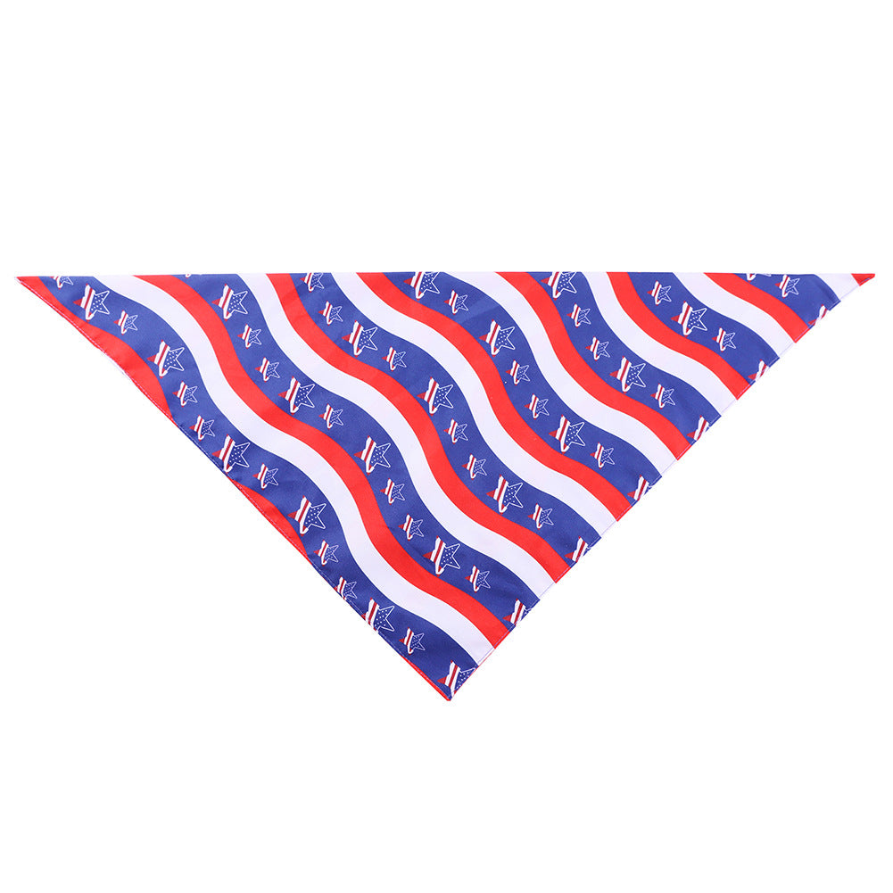 KFX-0827581 American Flag Pet Drool Scarf - Graffiti Design, Soft Polyester for All Seasons