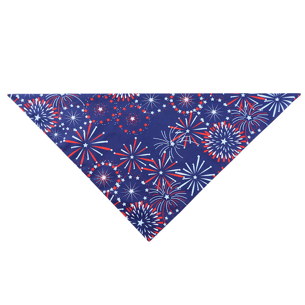 KFX-0827581 American Flag Pet Drool Scarf - Graffiti Design, Soft Polyester for All Seasons