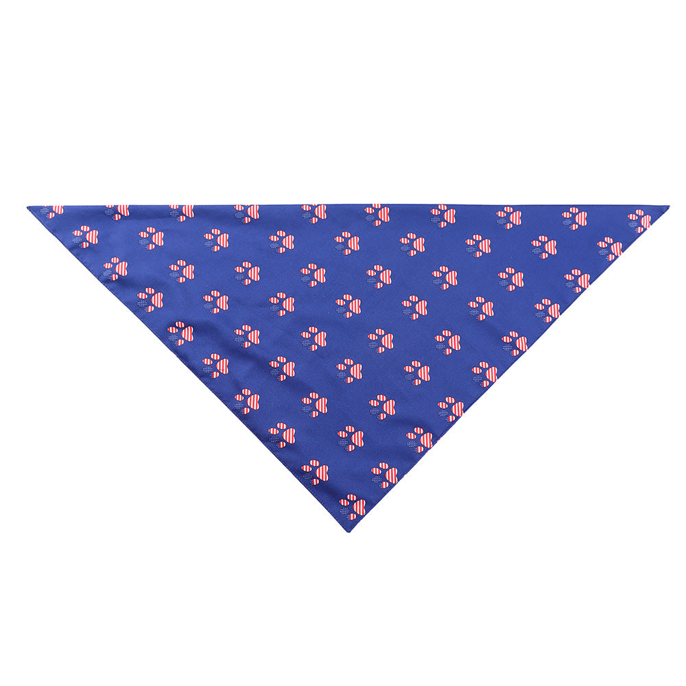 KFX-0827581 American Flag Pet Drool Scarf - Graffiti Design, Soft Polyester for All Seasons