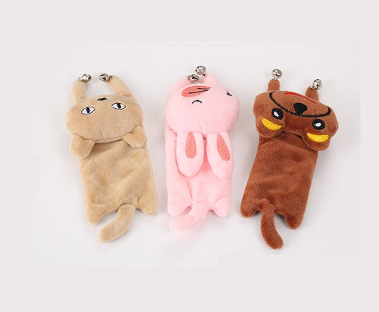 KFX-0829629 Cute Plush Cat, Rabbit, and Red Panda Toys with Bell Sound – Perfect for Playful Pets