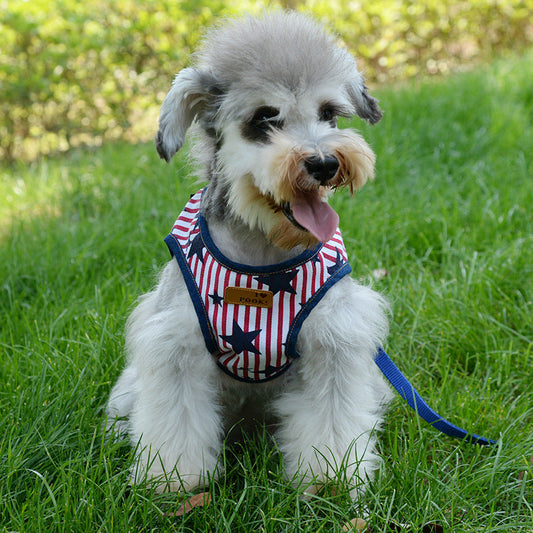 KFX-0829757 Vest Style Denim Dog Leash with Breathable Fabric and Fashionable Design