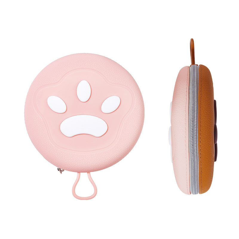 KFX-0830141 Integrated Folding Pet Double Bowl with Eco-Friendly Silicone in Brown, Beige, Pink, and Rice Colors