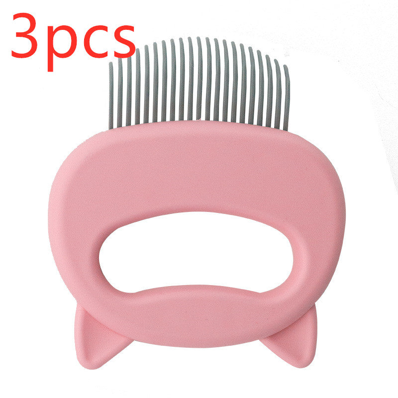 KFX-0831549 Pet Hair Removal Massaging Shell Comb for Cats and Small Dogs - Plastic, Available in Blue, Green, and Pink