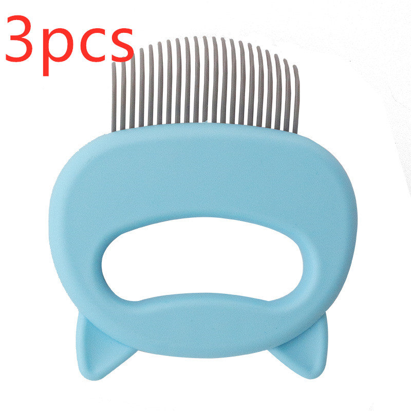 KFX-0831549 Pet Hair Removal Massaging Shell Comb for Cats and Small Dogs - Plastic, Available in Blue, Green, and Pink