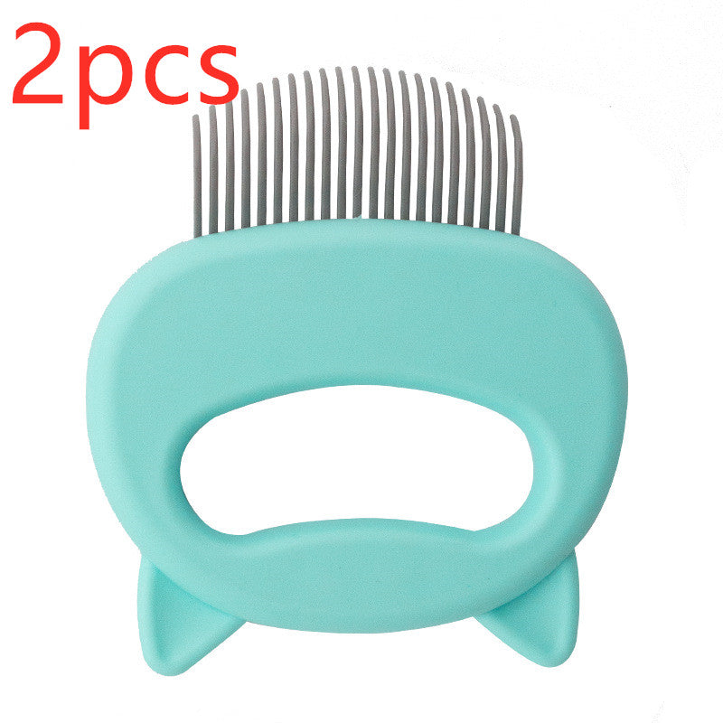KFX-0831549 Pet Hair Removal Massaging Shell Comb for Cats and Small Dogs - Plastic, Available in Blue, Green, and Pink
