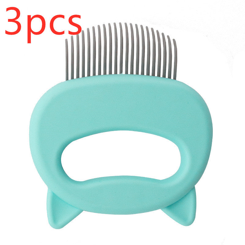 KFX-0831549 Pet Hair Removal Massaging Shell Comb for Cats and Small Dogs - Plastic, Available in Blue, Green, and Pink