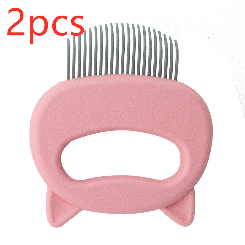 KFX-0831549 Pet Hair Removal Massaging Shell Comb for Cats and Small Dogs - Plastic, Available in Blue, Green, and Pink