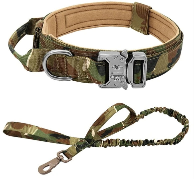 KFX-0831933 Tactical Nylon Dog Collar for Large Dogs – Sizes M, L, XL in Black, Army Green, Khaki