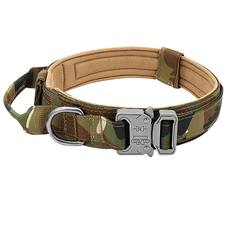 KFX-0831933 Tactical Nylon Dog Collar for Large Dogs – Sizes M, L, XL in Black, Army Green, Khaki