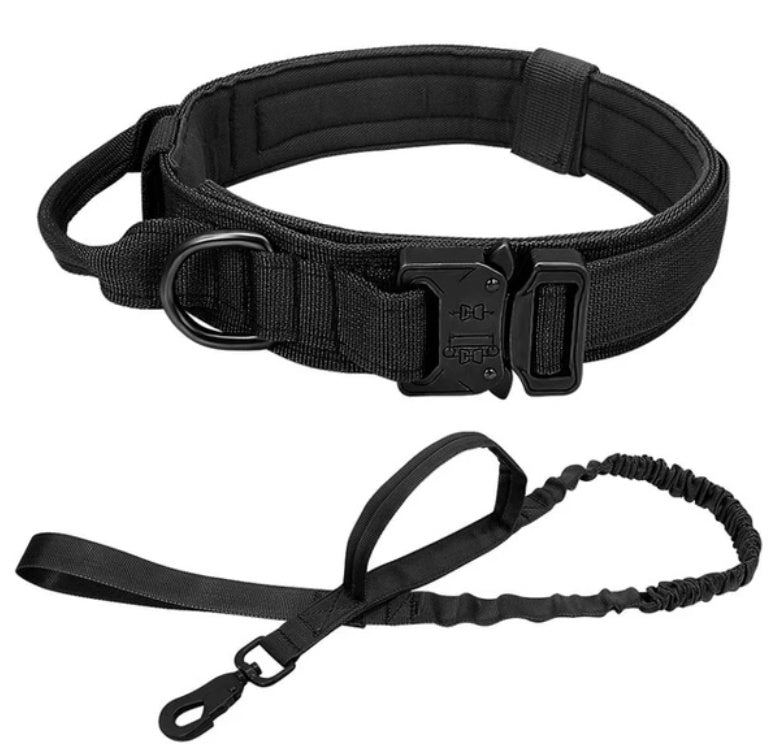 KFX-0831933 Tactical Nylon Dog Collar for Large Dogs – Sizes M, L, XL in Black, Army Green, Khaki