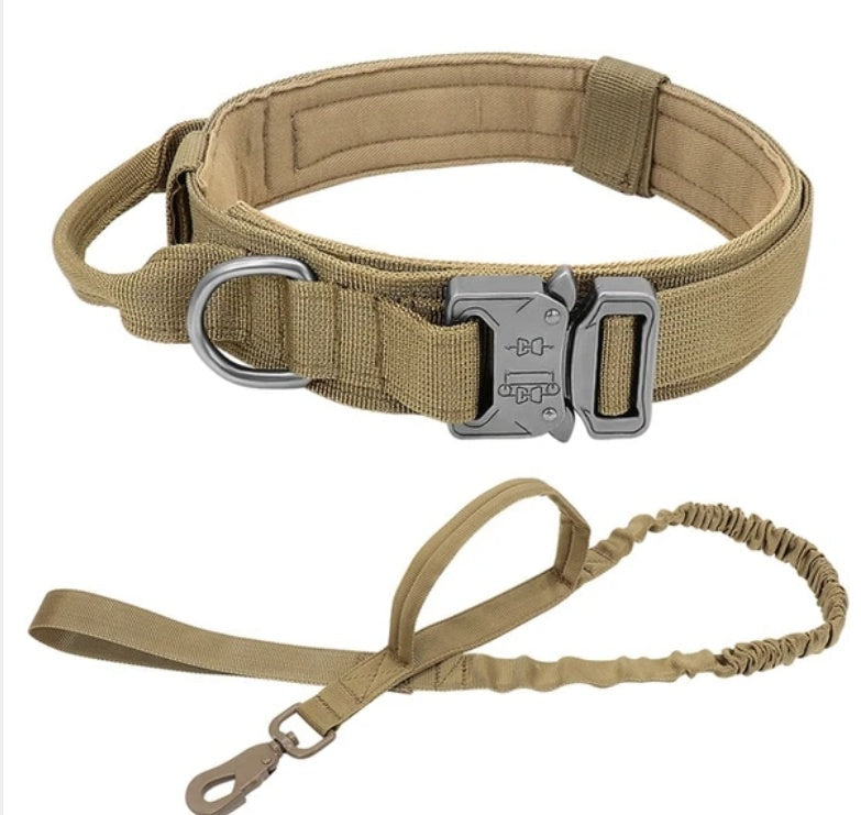 KFX-0831933 Tactical Nylon Dog Collar for Large Dogs – Sizes M, L, XL in Black, Army Green, Khaki