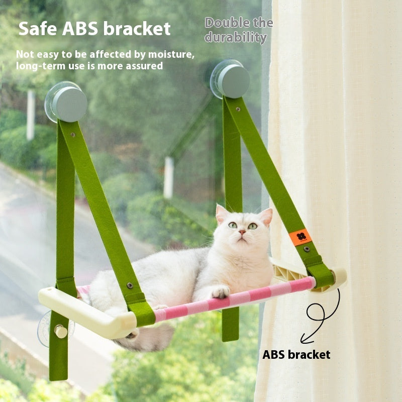 KFX-0834365 Cozy Cat Hammock with Window Sucker for Balcony and Glass Swing