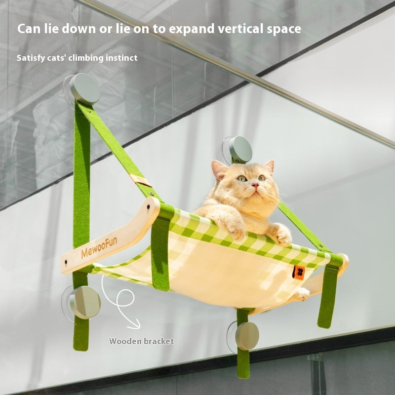 KFX-0834365 Cozy Cat Hammock with Window Sucker for Balcony and Glass Swing