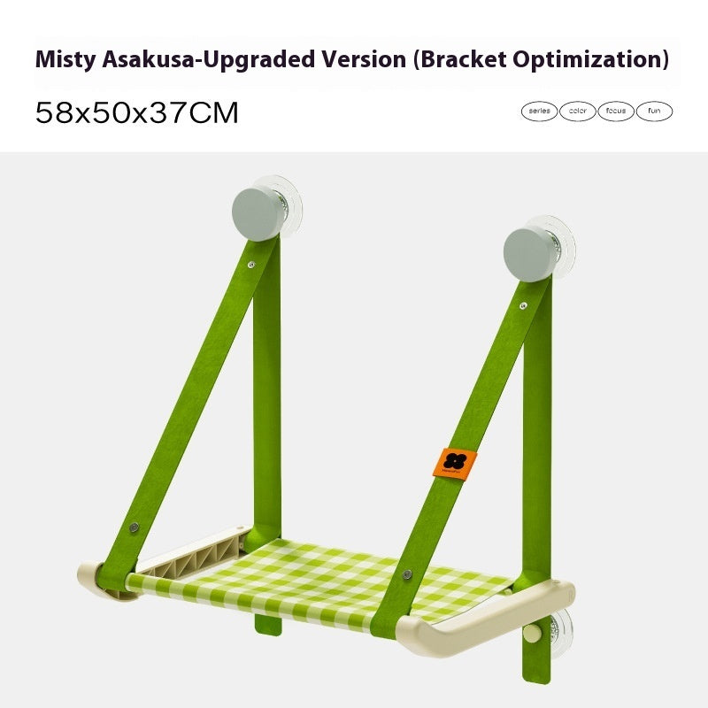 KFX-0834365 Cozy Cat Hammock with Window Sucker for Balcony and Glass Swing
