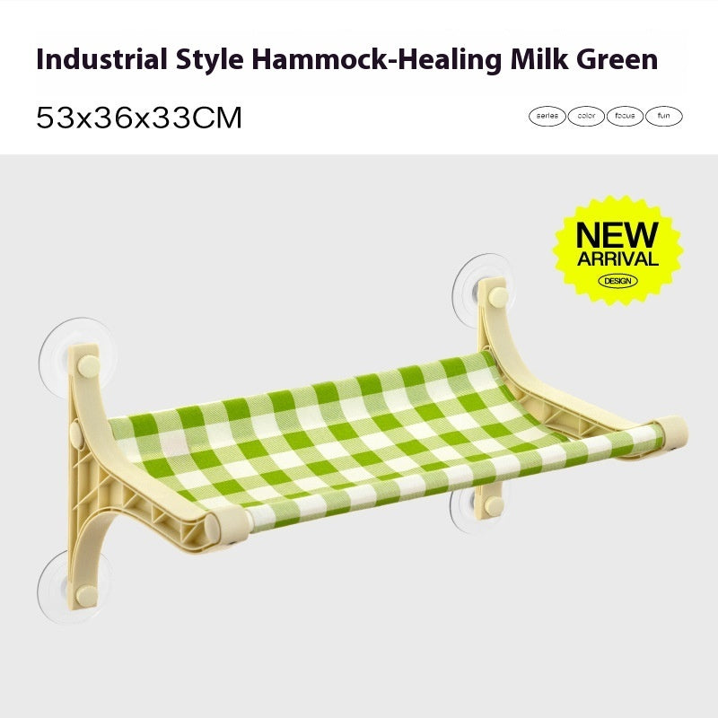 KFX-0834365 Cozy Cat Hammock with Window Sucker for Balcony and Glass Swing