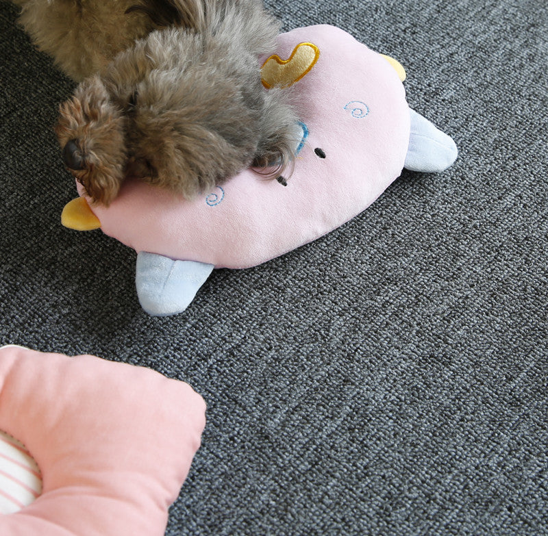 KFX-0835773 Cozy Cat and Dog Sleeping Mat - Oval Pig Pillow & Square Dog Pillow Options