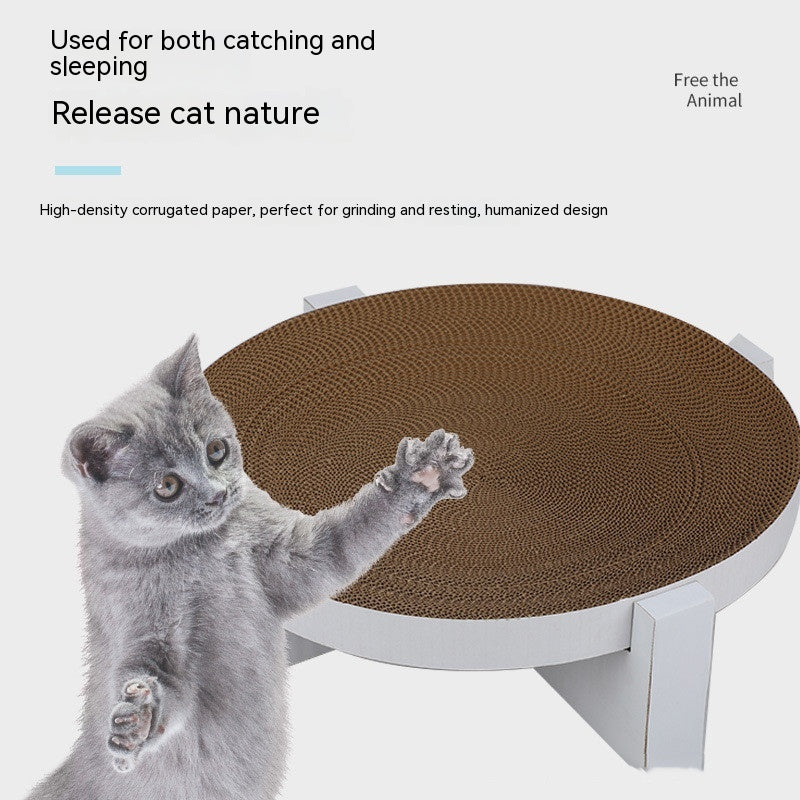 KFX-0835901 White Corrugated Paper Round Bowl Cat Scratch Board - 44 cm x 12 cm