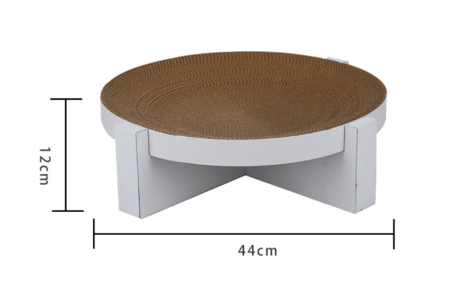 KFX-0835901 White Corrugated Paper Round Bowl Cat Scratch Board - 44 cm x 12 cm