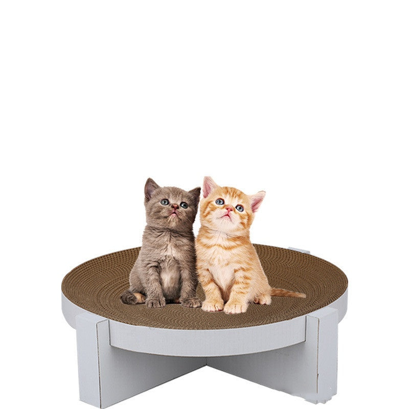 KFX-0835901 White Corrugated Paper Round Bowl Cat Scratch Board - 44 cm x 12 cm