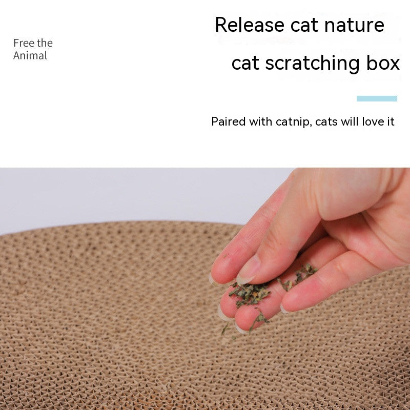 KFX-0835901 White Corrugated Paper Round Bowl Cat Scratch Board - 44 cm x 12 cm