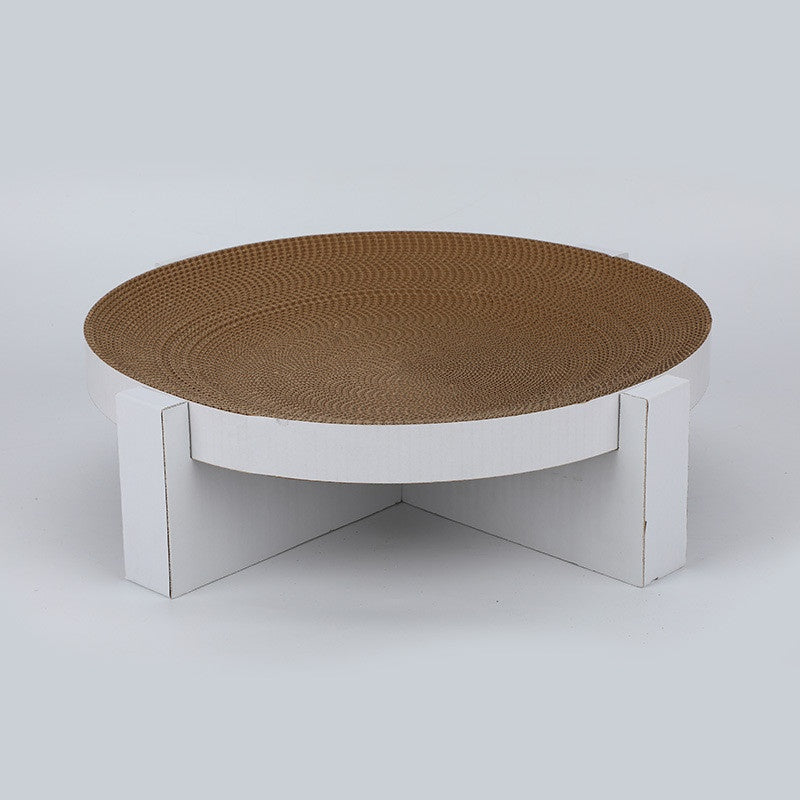 KFX-0835901 White Corrugated Paper Round Bowl Cat Scratch Board - 44 cm x 12 cm