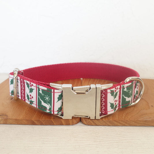 KFX-0837693 Christmas Deer Soft Collar and Leash Set for Dogs - Light Gold, Multiple Sizes Available