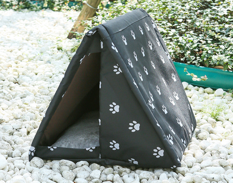KFX-0839741 Cozy Cotton Deep Sleep Nest for Cats and Small Dogs - Semi-closed Design in Gray, Green, and Coffee Colors