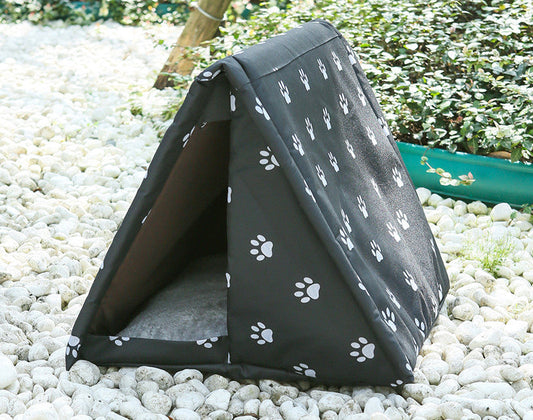 KFX-0839741 Cozy Cotton Deep Sleep Nest for Cats and Small Dogs - Semi-closed Design in Gray, Green, and Coffee Colors