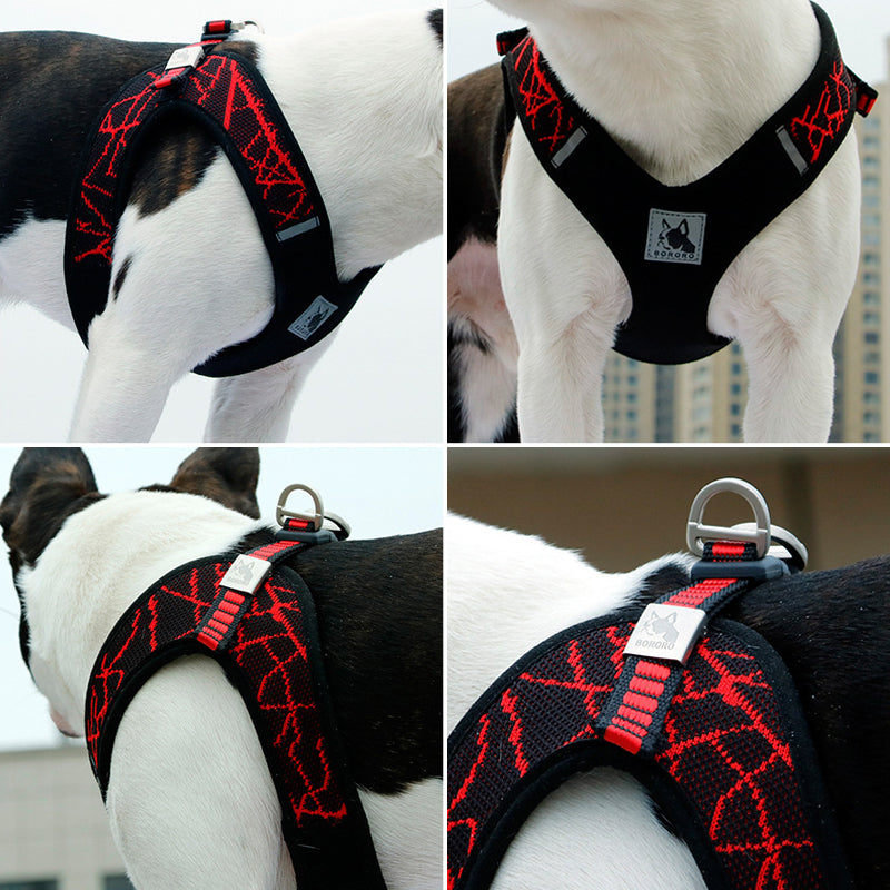 KFX-0840765 Comfortable Breathable Dog Chest Strap with Reflective Features - V8 Model, Available in Sizes XS-L