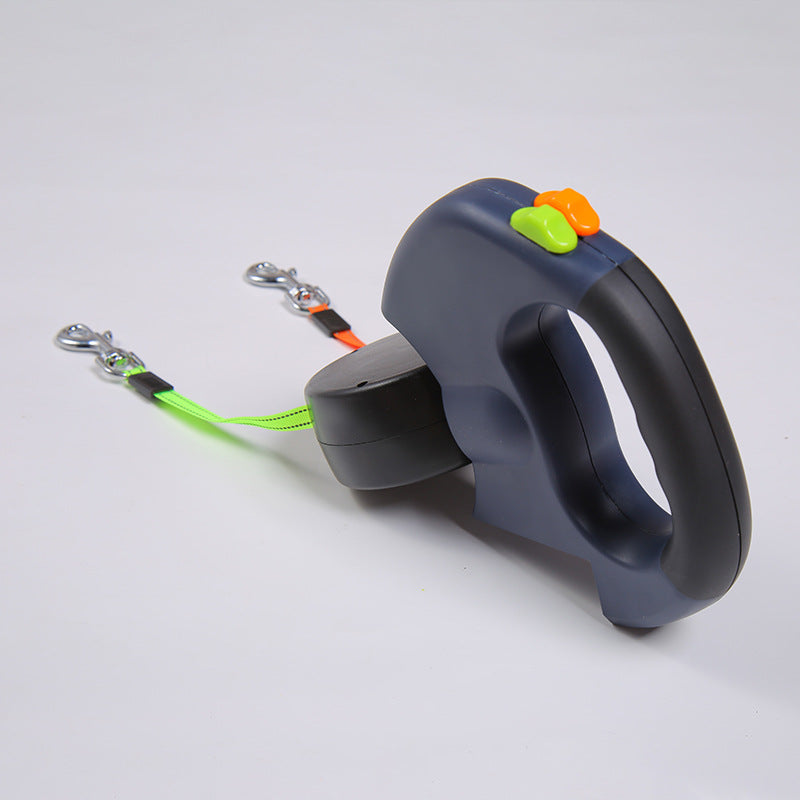 KFX-0841277 Automatic Double-Headed LED Light Dog Walking Leash, 3M ABS Traction Rope