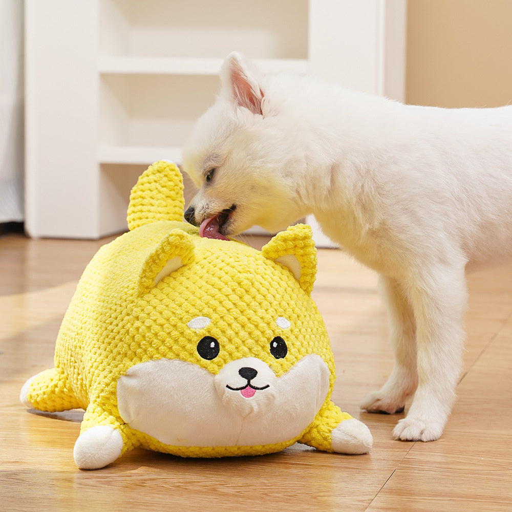 KFX-0842941 Plush Dog Calming Toy - Squeaky Teeth Cleaning Chew Pillow for Puppies