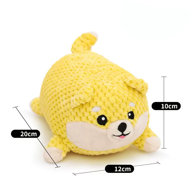KFX-0842941 Plush Dog Calming Toy - Squeaky Teeth Cleaning Chew Pillow for Puppies