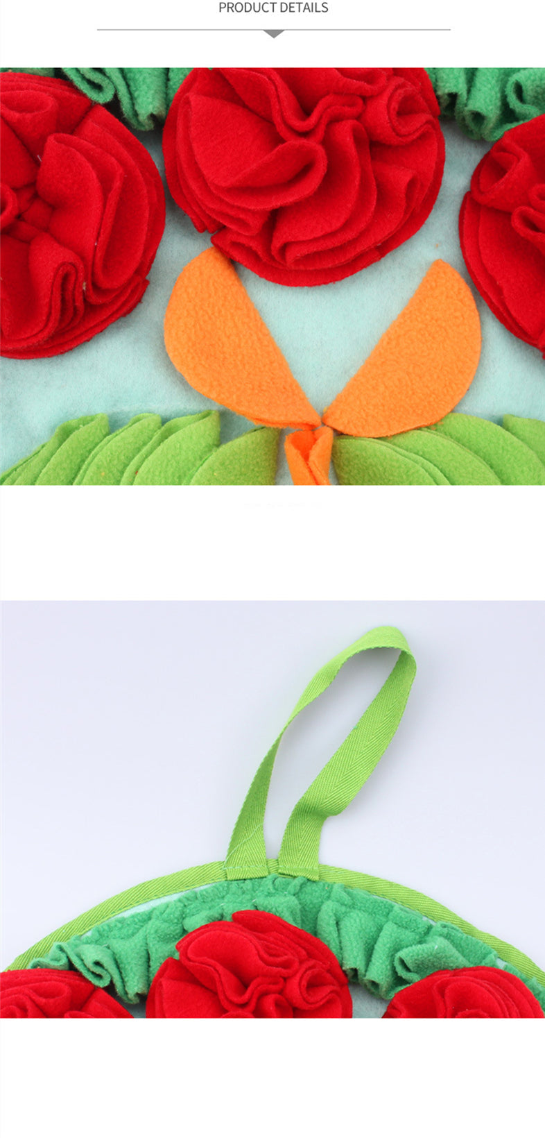 KFX-0843325 Full Garden Spring Sniffing Pad for Pets - Round Polar Fleece Chew Toy, 43cm Diameter, Colorful Floral Design