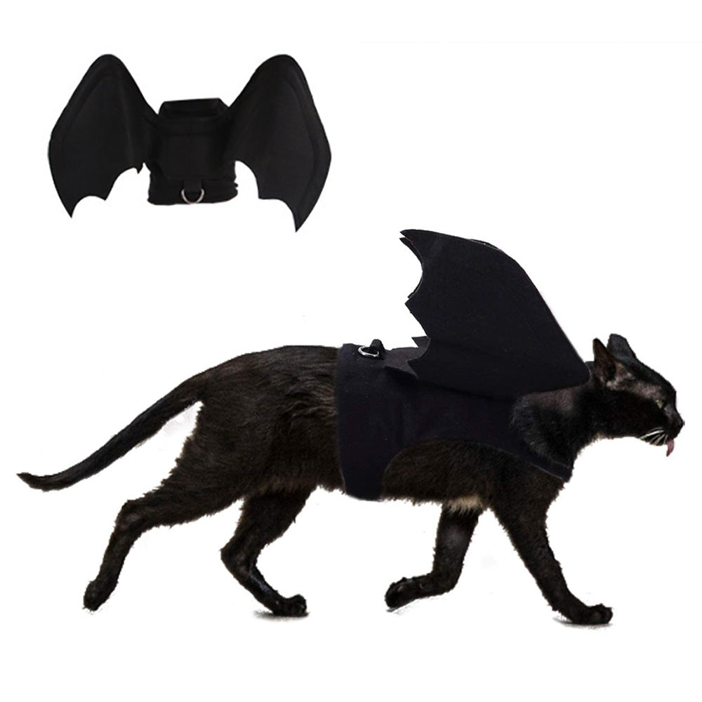 KFX-0845629 Halloween Bat Wings Costume for Dogs and Cats, Comfortable Wear-Resistant Design, Adjustable 3D Wings, Available in Sizes S, M, L