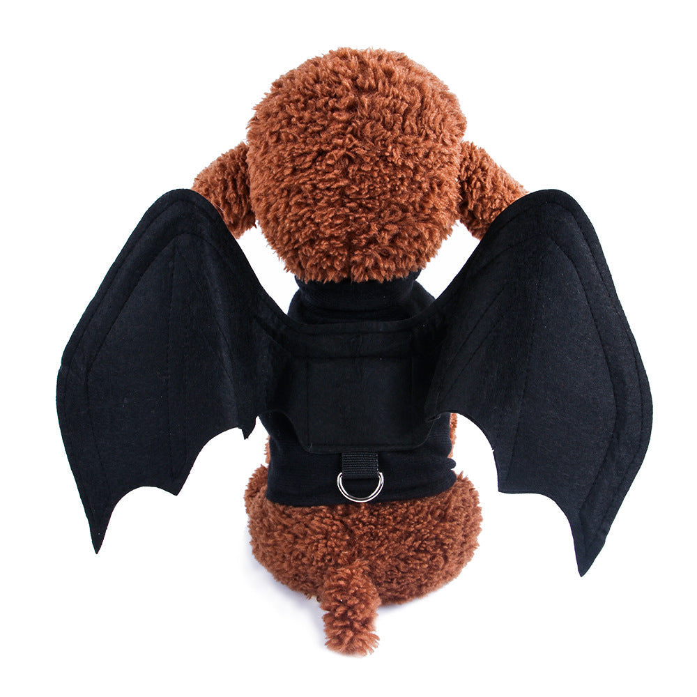 KFX-0845629 Halloween Bat Wings Costume for Dogs and Cats, Comfortable Wear-Resistant Design, Adjustable 3D Wings, Available in Sizes S, M, L