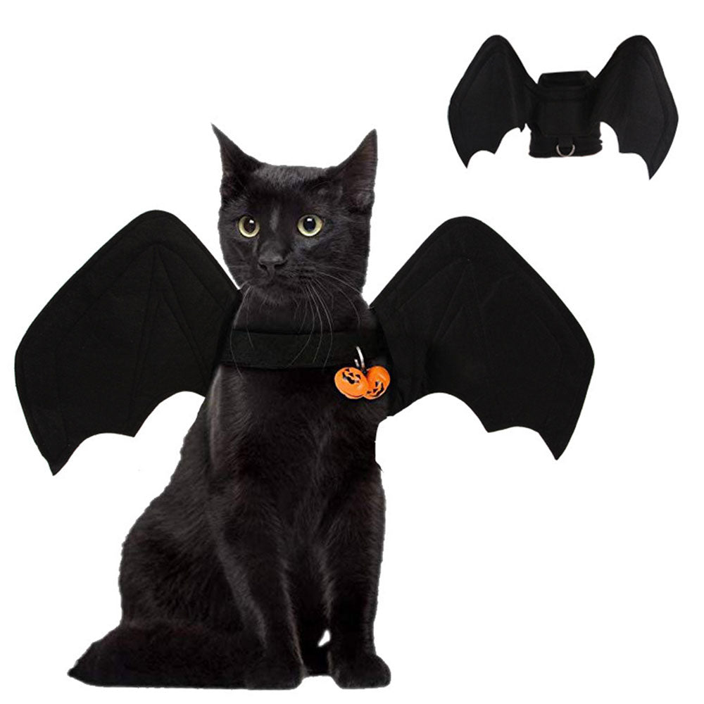 KFX-0845629 Halloween Bat Wings Costume for Dogs and Cats, Comfortable Wear-Resistant Design, Adjustable 3D Wings, Available in Sizes S, M, L