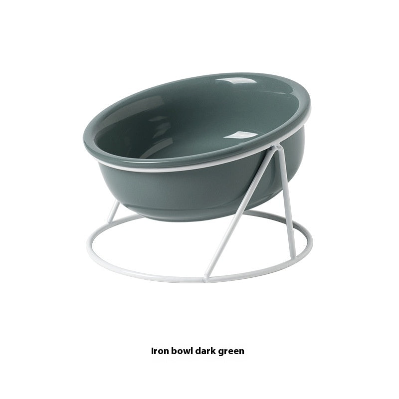 KFX-0853181 Ceramic Pet Bowls with Iron Rack – Double and Single Options Available in Multiple Colors