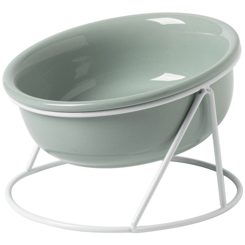 KFX-0853181 Ceramic Pet Bowls with Iron Rack – Double and Single Options Available in Multiple Colors