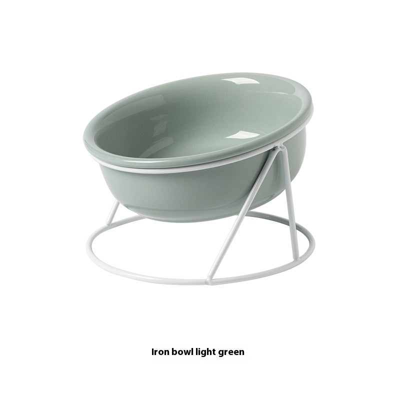 KFX-0853181 Ceramic Pet Bowls with Iron Rack – Double and Single Options Available in Multiple Colors