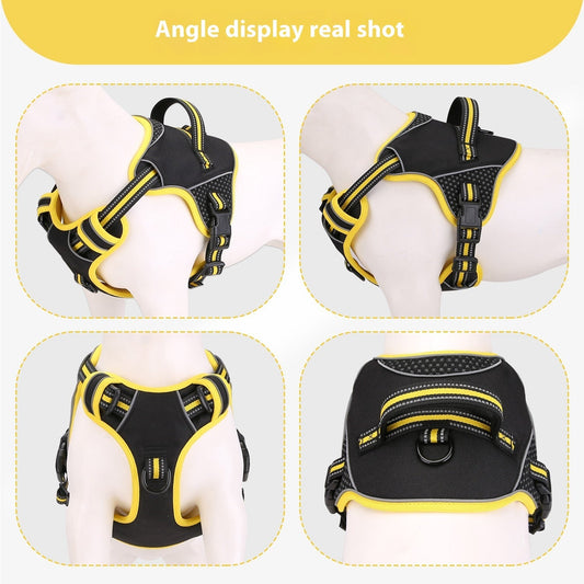 KFX-0856253 Adjustable Dog Harness with Traction Strap for Outdoor Training and Safety
