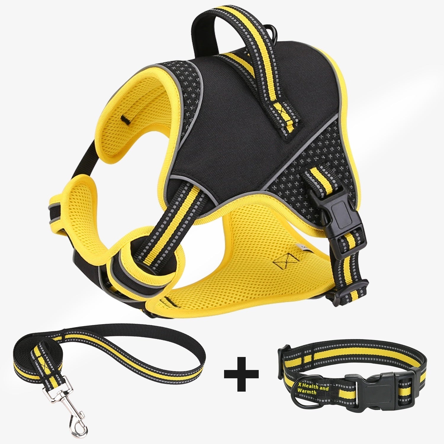 KFX-0856253 Adjustable Dog Harness with Traction Strap for Outdoor Training and Safety