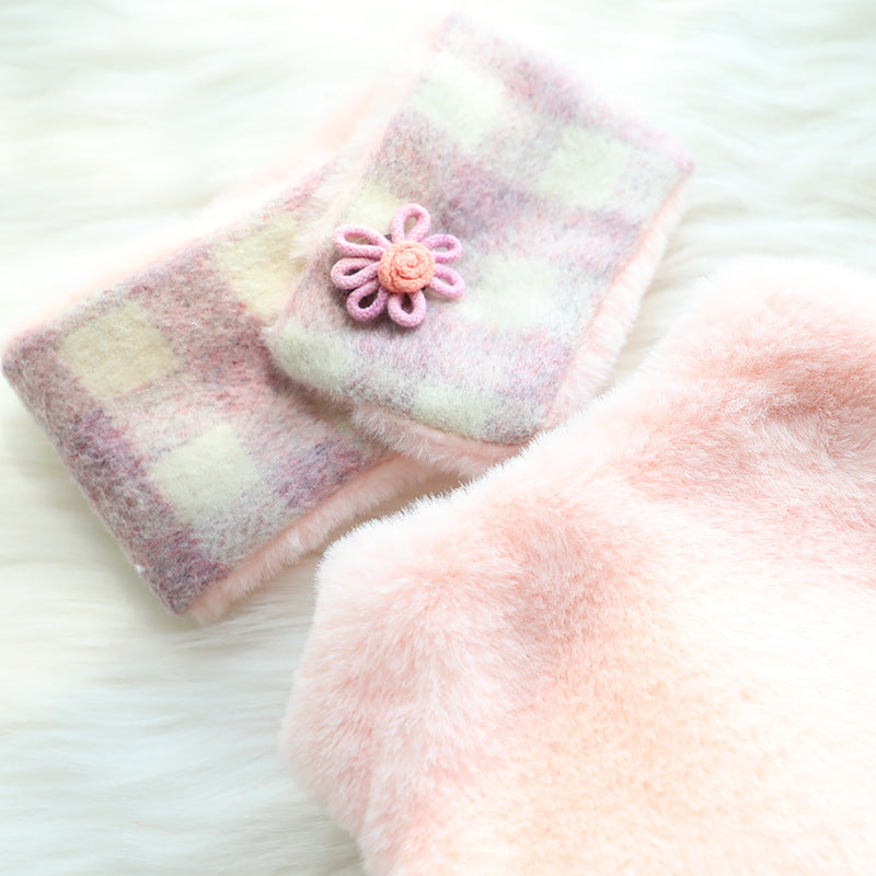 KFX-0857533 Reversible Imitation Rabbit Fur Cotton Coat with Fur Collar - Available in Pink and Grey, Sizes XS to XL
