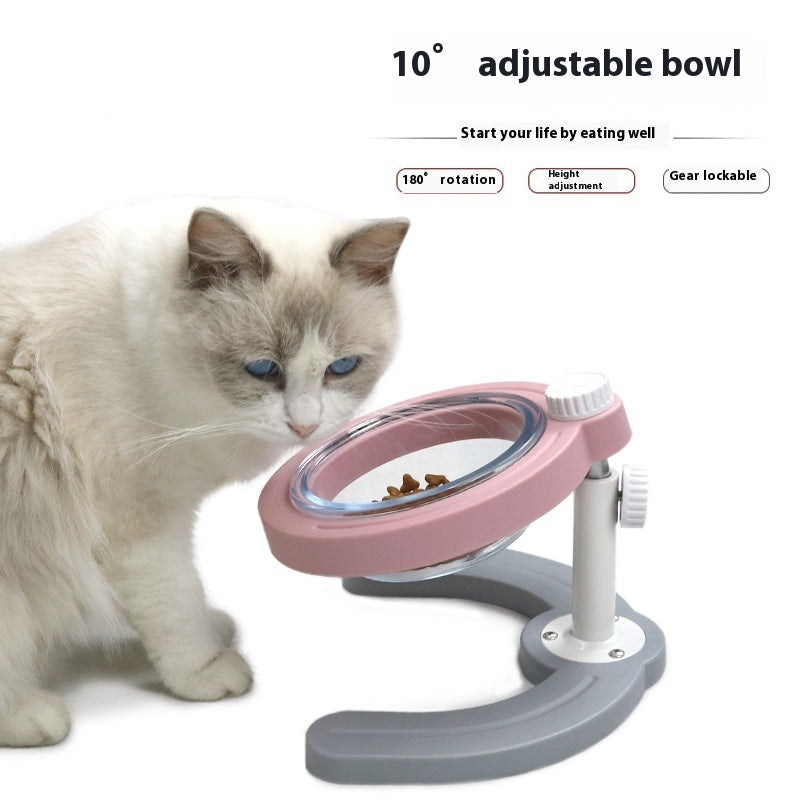 KFX-0858941 Adjustable Non-Slip Pet Feeding Bowl in Green and Pink