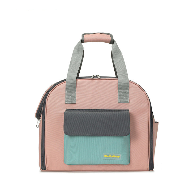 KFX-0859197 Foldable Pull-Rod Backpack for Pets - Nylon Travel Bag, 50-60L Capacity, Available in Gray, Pink, and Khaki